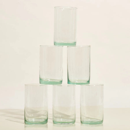 six rabat glasses stacked on top of each other