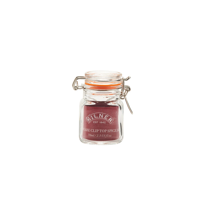 Clip top square spice jar