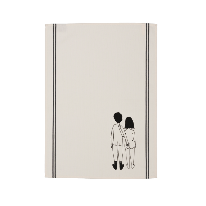 Helen b Naked Couple Back Tea Towel