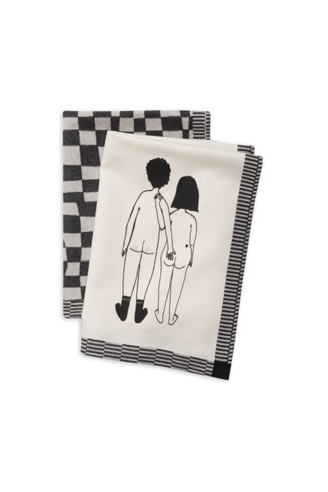 Helen B Tea Towel Naked Couple Back (set of 2)