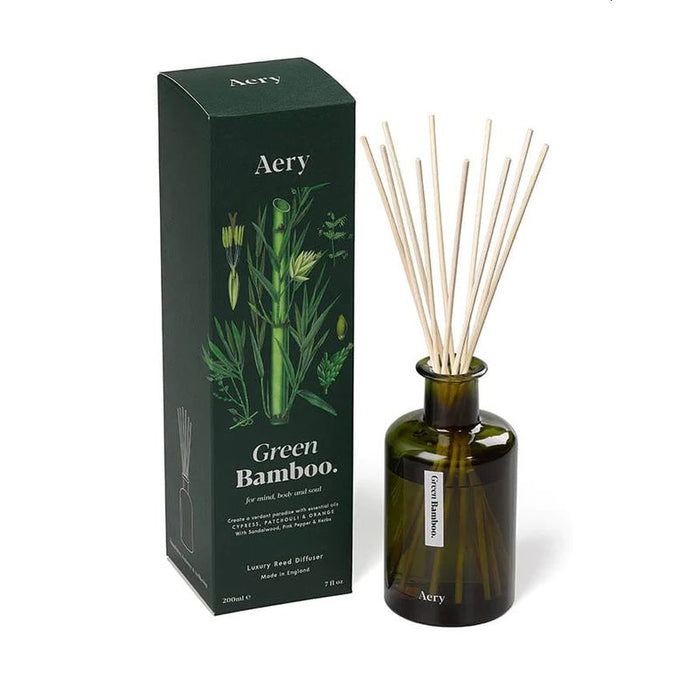 Green Bamboo Reed Diffuser - Cypress Patchouli and Orange