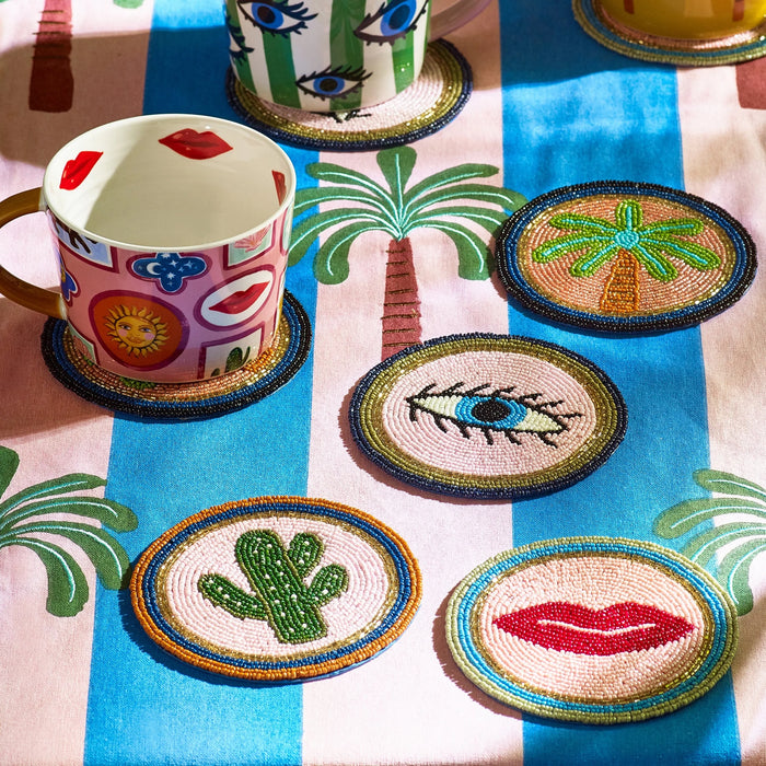 Eleanor Bowmer Electric Coast Set of 4 Icon Beaded Coasters