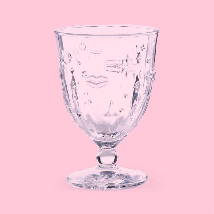 Eleanor Bowmer Lips & Stars Set of 4 Wine Glasses