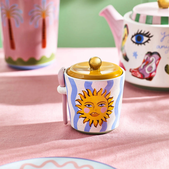 Eleanor Bowmer Electric Coast Sugar Pot and Spoon Set