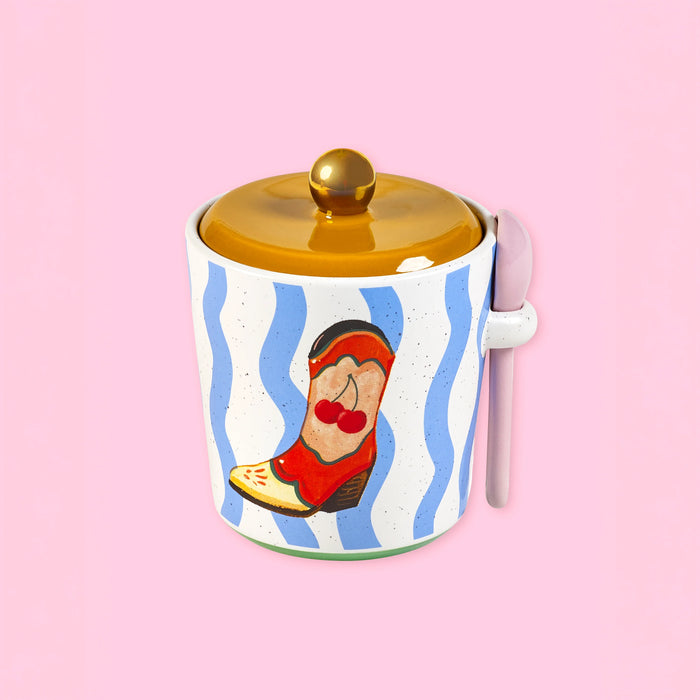 Eleanor Bowmer Electric Coast Sugar Pot and Spoon Set