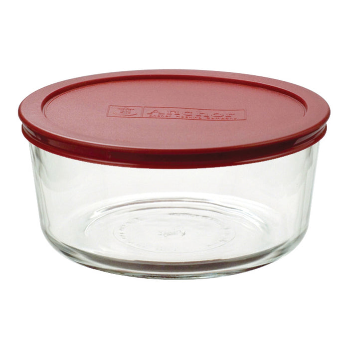Round Glass Storage Red 1.7L