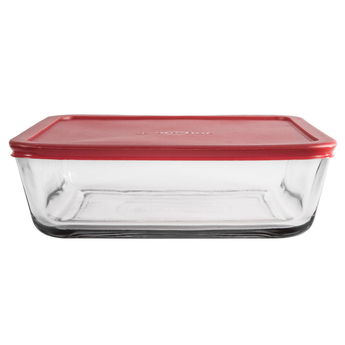 Glass Lidded Tray Rectangular 1.4L