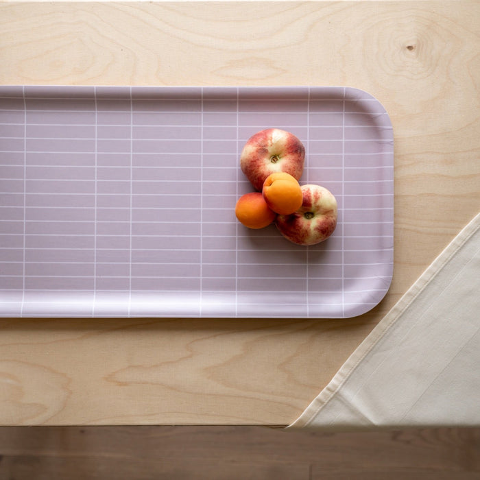 Muurla - Checks & Stripes Tray, 43x22cm, Beige