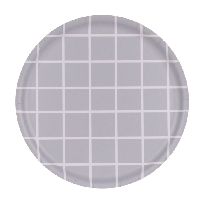 Muurla - Checks & Stripes Tray, 35CM, Grey