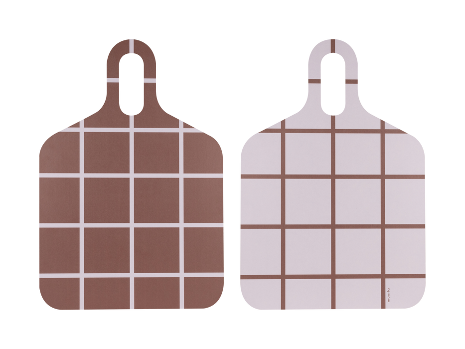 Muurla - Checks & Stripes Board, 30X40cm, Brown