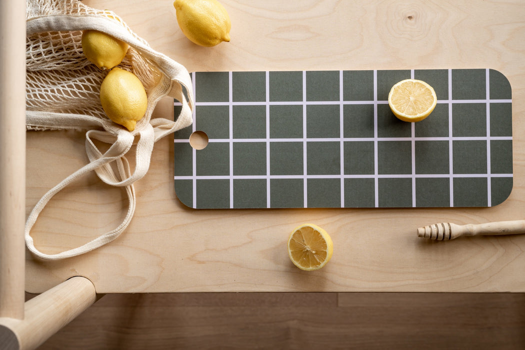 Muurla - Checks & Stripes Board, 18x44cm, Olive