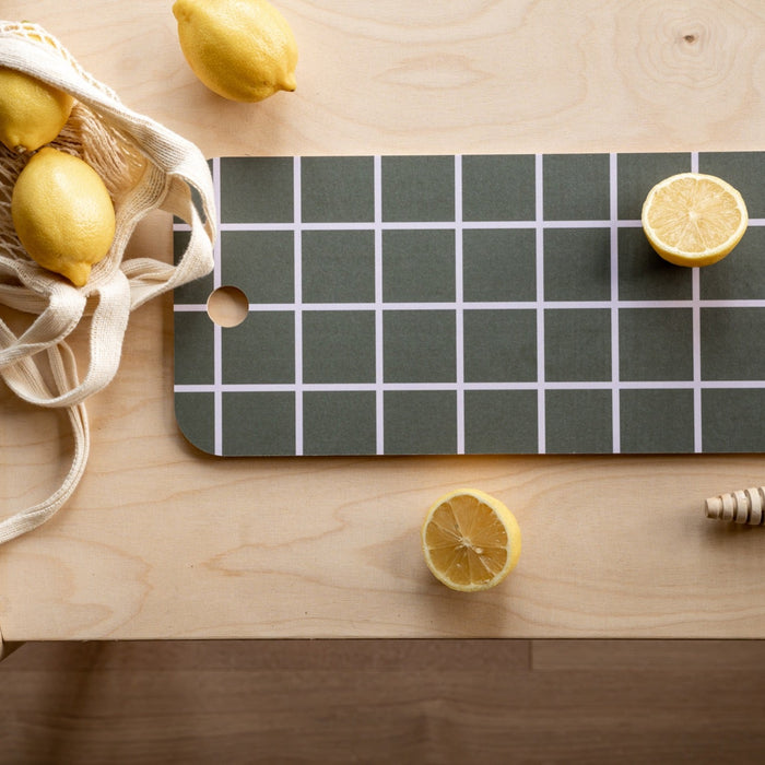 Muurla - Checks & Stripes Board, 18x44cm, Olive