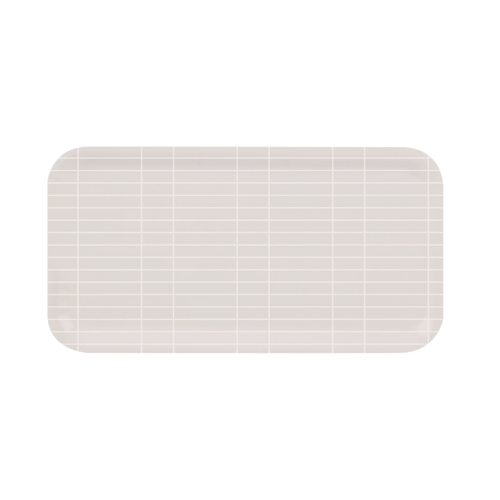 Muurla - Checks & Stripes Tray, 43x22cm, Beige