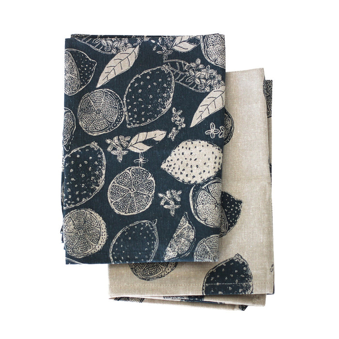 Lemonade Tea Towel Pack 2 Dark Slate