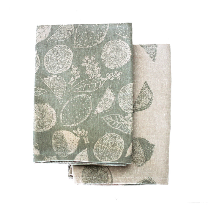 Lemonade Tea Towel Pack 2 Dark Slate