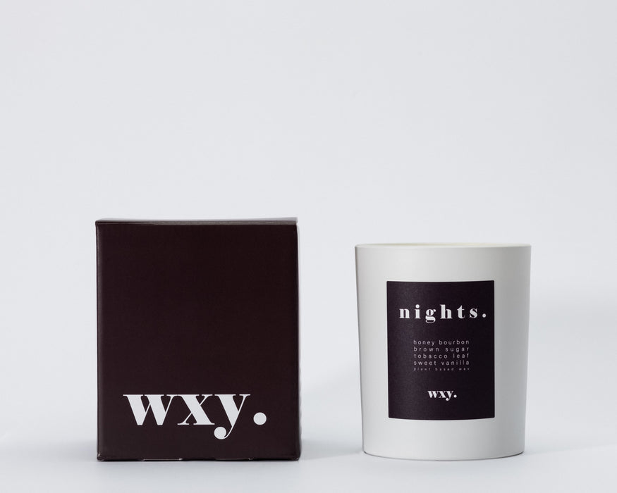 Nights 7oz Candle - Bourbon + Tobacco Leaf