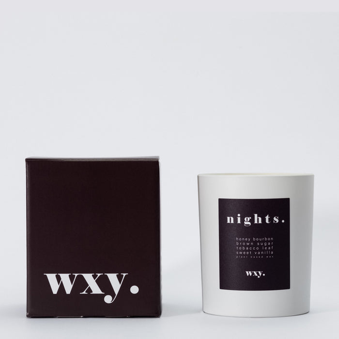 Nights 7oz Candle - Bourbon + Tobacco Leaf