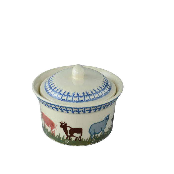 Brixton Farm Animals Oval Butter Dish 17cm