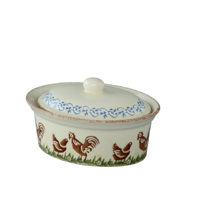 Brixton Hen Oval Butter Dish 17cm