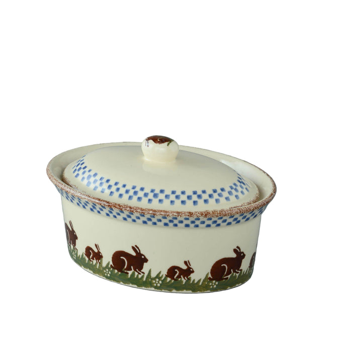 Brixton Rabbits Oval Butter Dish 17cm
