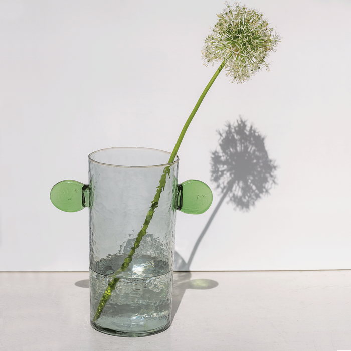 UNC Object Vase With Ears Recycled Glass Sea Foam