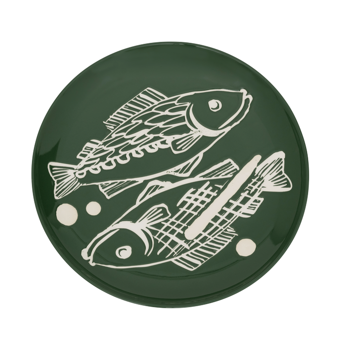 UNC Serving Plate Arts & Craft Fishes 35cm