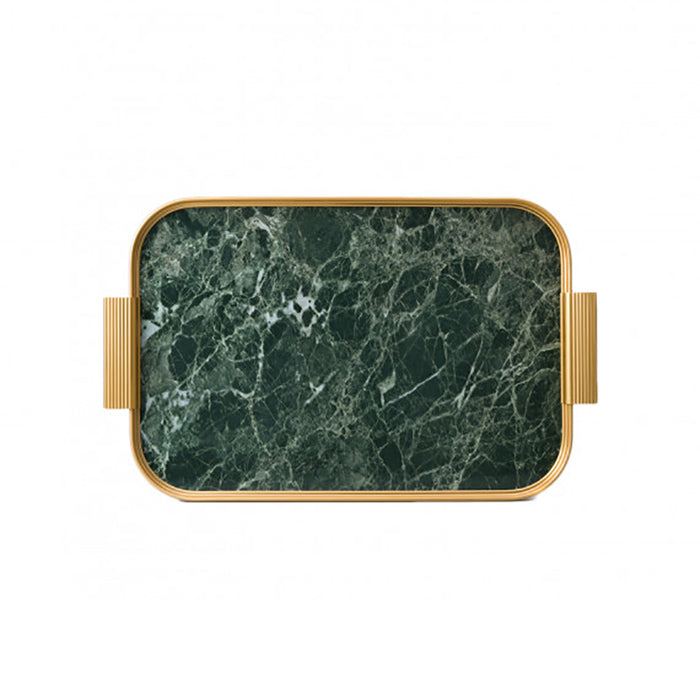 tray green marble/gold