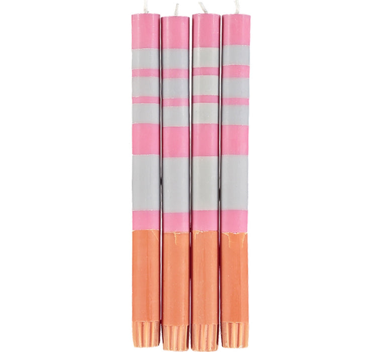 Set of 4 Stripy Candles