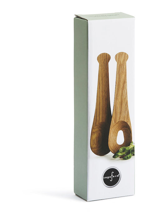 Oak Salad Servers