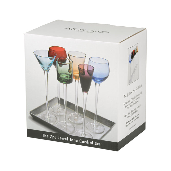 7pc jewel tone cordial set