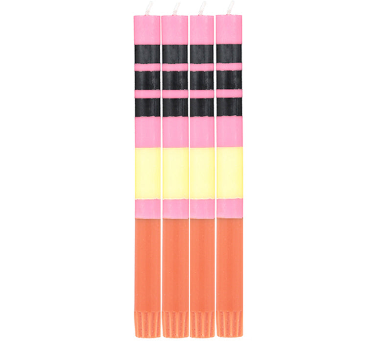 Set of 4 Stripy Candles