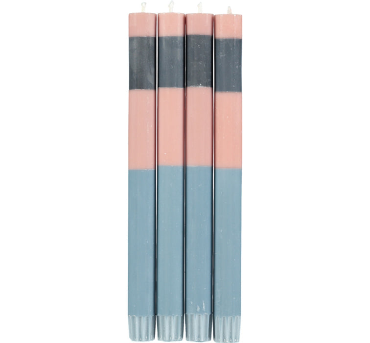 ABSTRACT Striped Candles - set of 4