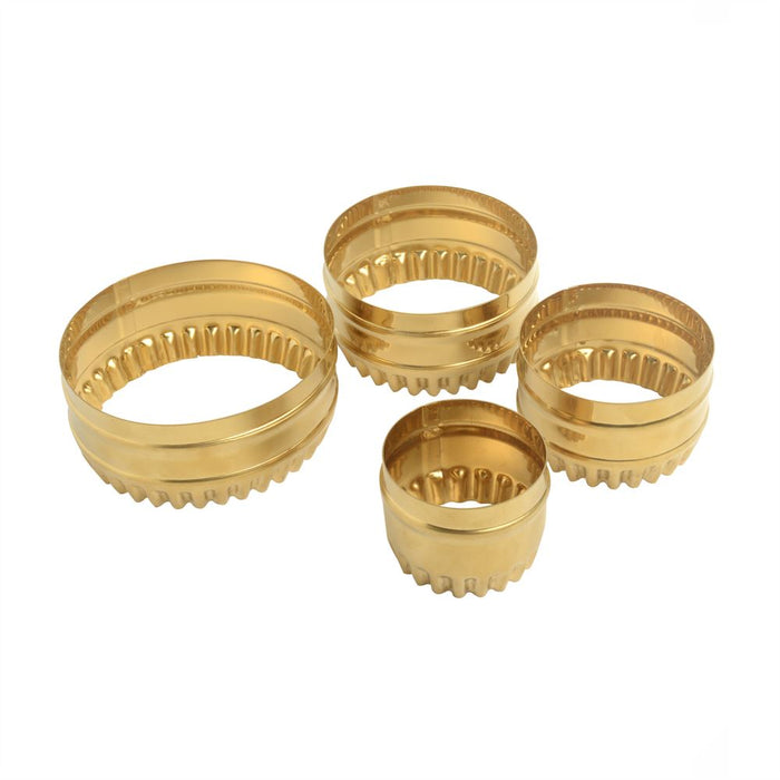 4pc Brass Round Fluted Cutter Set