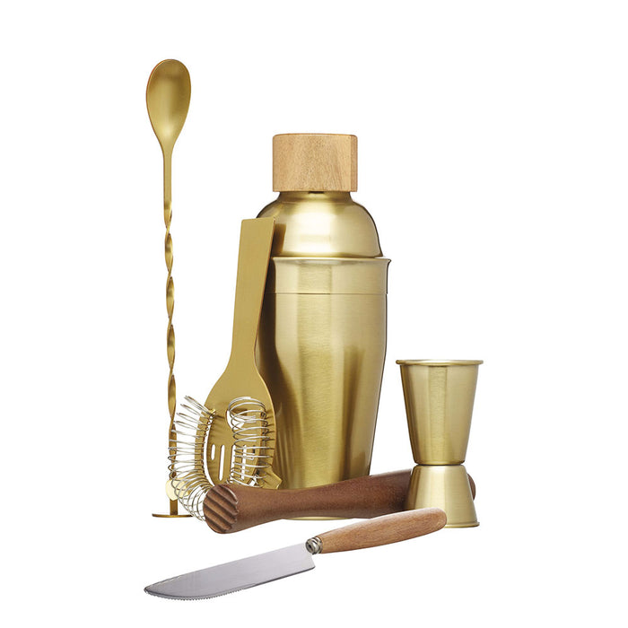 Brass 6pc cocktail set