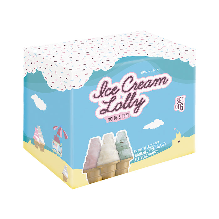Eddingtons Ice Lolly Moulds Ice Cream Cone Lolly Mould-Set of 6