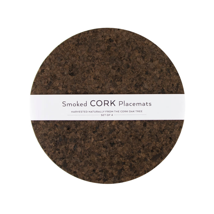 Smoked Cork Round Placemat Set