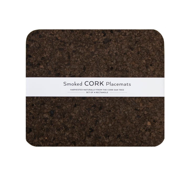 Smoked Cork Rectangle Placemat Set