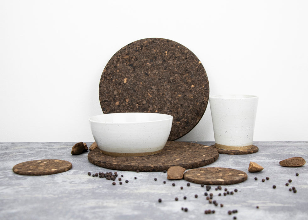 Smoked Cork Round Placemat Set