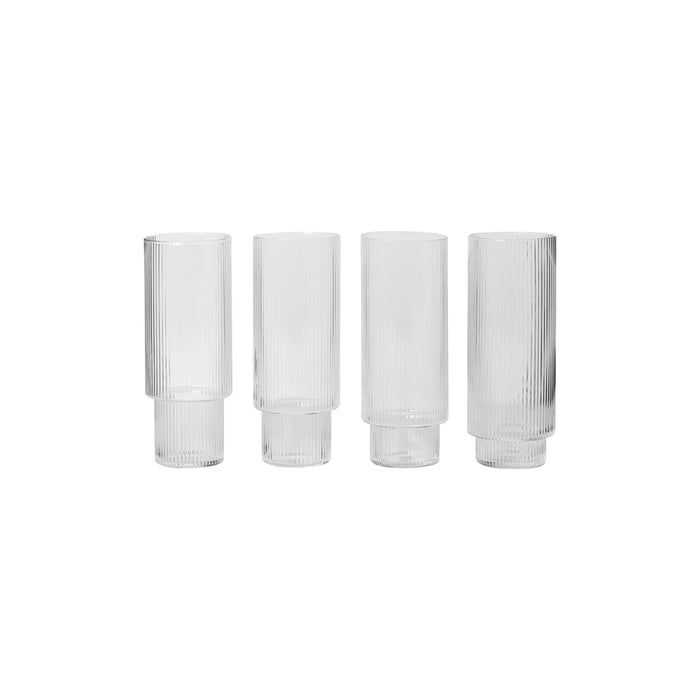 Ripple Long Drink Glasses - set of 4