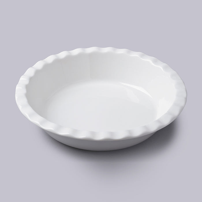 Deep round pie dish crinkle rim