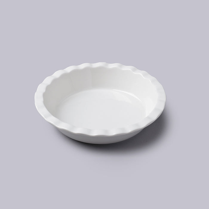 Deep round pie dish crinkle rim