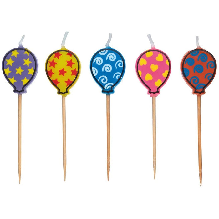 Cake Candles 5pc Wax Balloon