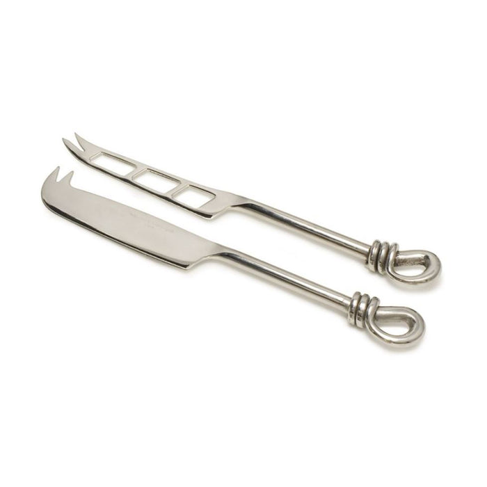 Polished Knot Traditional Cheese and  Soft Cheese Knife Set