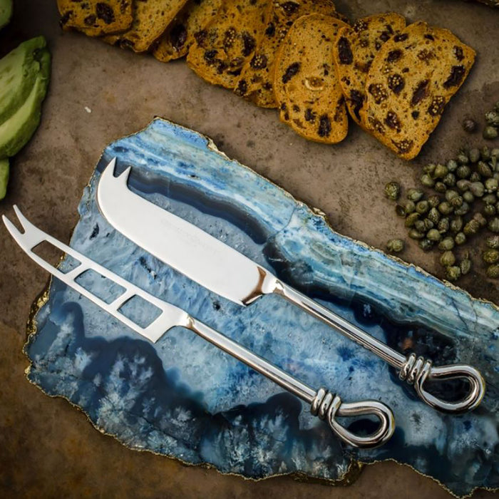 Polished Knot Traditional Cheese and  Soft Cheese Knife Set