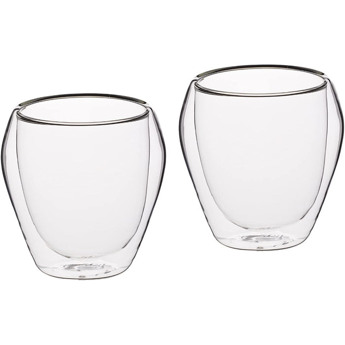 Walled glass tumblers set of 2